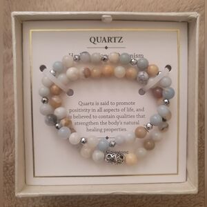 Shivam Healing▪︎ Hope▪︎ Optimism Quartz Beaded Bracelet with Silver Details
